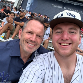 family photo at ballpark